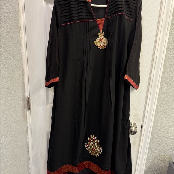 Indian Punjabi/ Pakistani Black georgette Kurti tunic - Picture 3 of 7